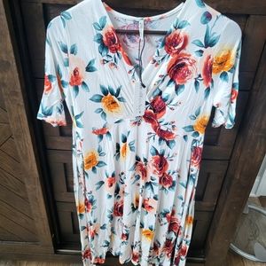 Mother Bee Maternity Dress Large Short Floral